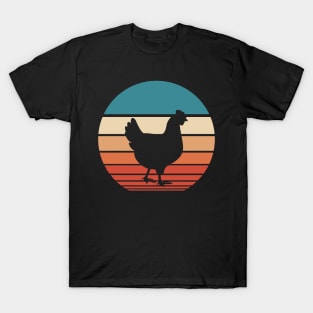 Chicken Retro Sunset T-Shirt